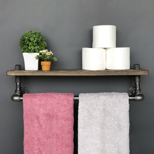 Dřevěná police s háčky Raffan Pipe-image-1