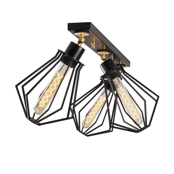 Stropní svítidlo v černé a zlaté barvě s kovovým stínidlem ø 18 cm Oylat – Opviq lights-image-2