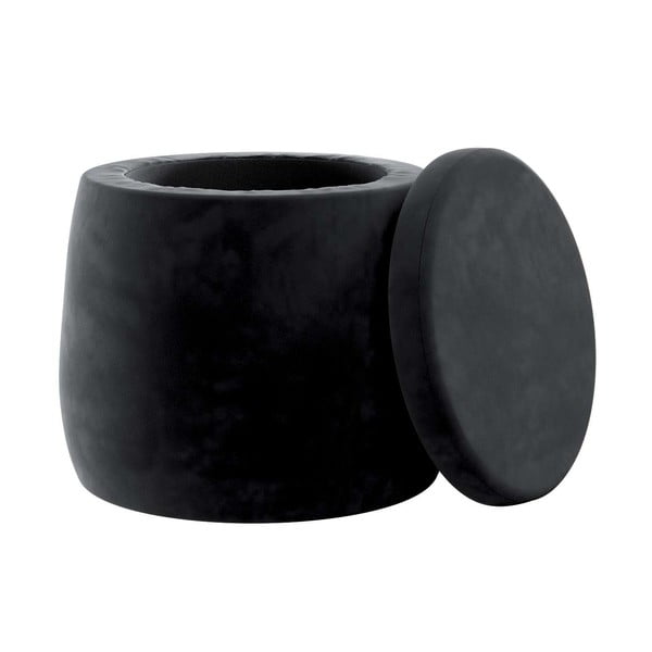 Černý sametový dětský puf Posh Velvet – Yellow Tipi-image-1