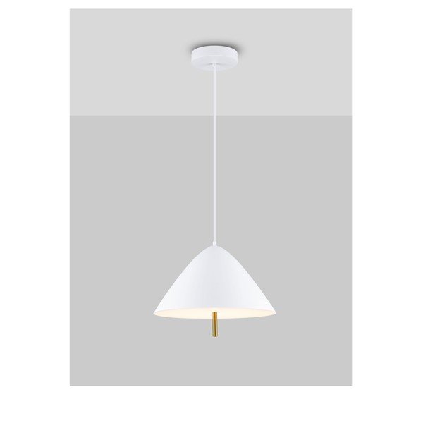 Bílé kovové LED závěsné svítidlo s kovovým stínidlem ø 40 cm Oros – Nova Luce-image-4