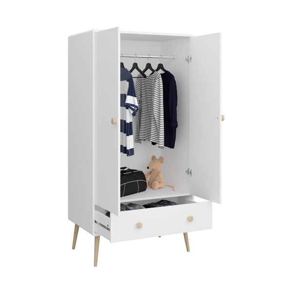 Bílá dětská šatní skříň 80x160 cm Gaia - Tvilum-image-4