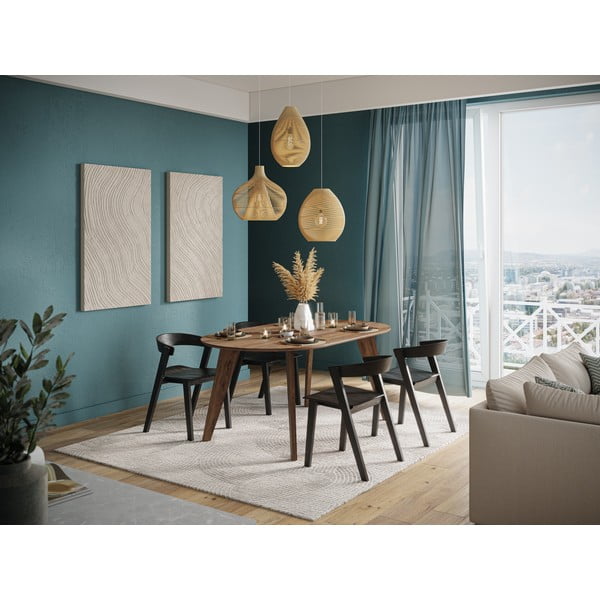 Jídelní stůl s deskou v dekoru ořechového dřeva v přírodní barvě 100x180 cm Lago – TemaHome-image-1