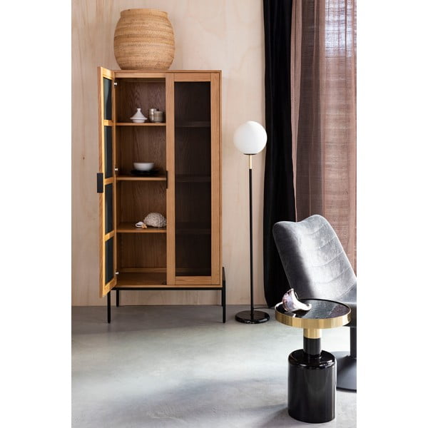 Černobílá stojací lampa se skleněným stínidlem (výška 145 cm) Orion – Zuiver-image-1