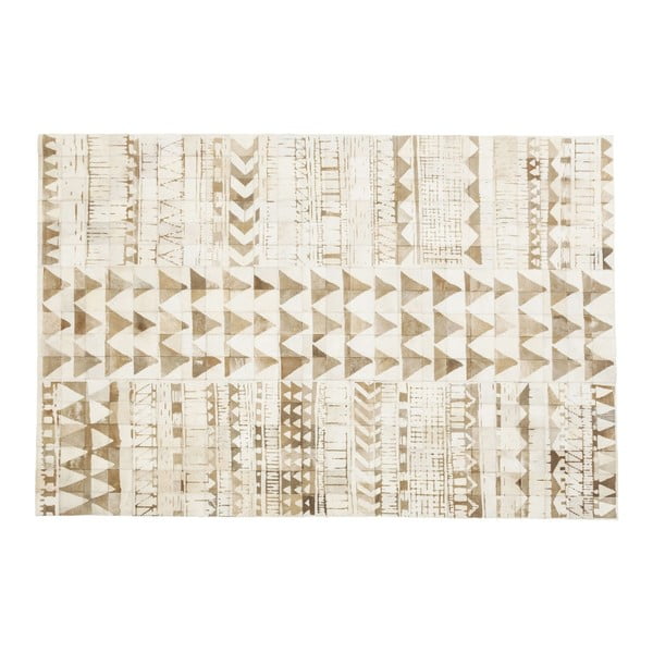 Béžový koberec z pravé hovězí kůže Kare Design Hieroglyphics, 240  x  170 cm