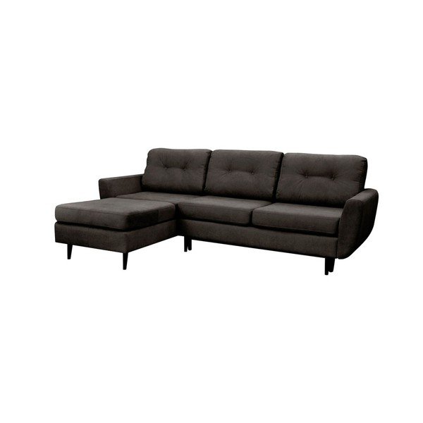 Tmavě šedá rozkládací pohovka s černými nohami Mazzini Sofas Hortensia, levý roh-image-4