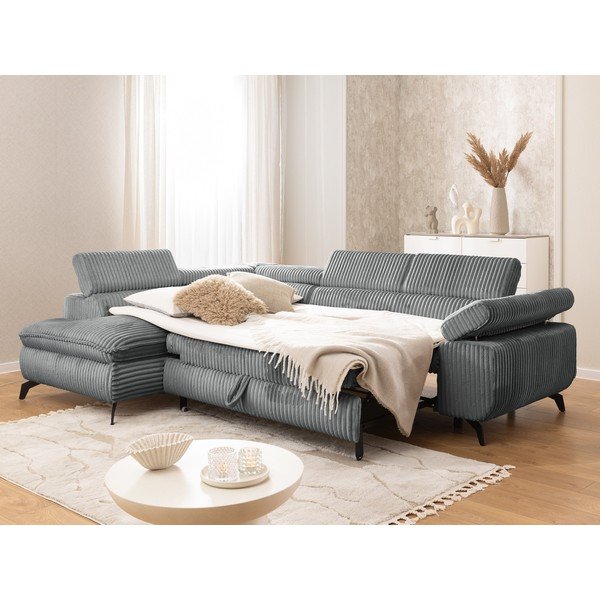 Šedá manšestrová rohová pohovka (levý roh/do L) Marbeya  – Ropez-image-4