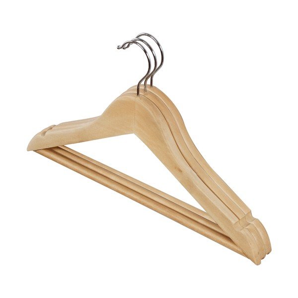 Sada 3 dřevěných dětských ramínek Domopak