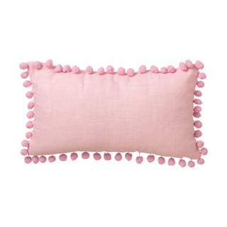 Růžový polštář Casa Selección Pompon, 50 x 30 cm