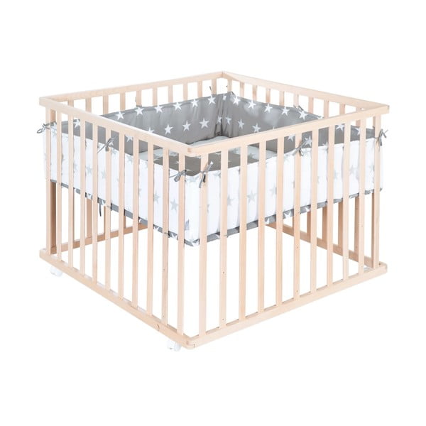 Dětská ohrádka v přírodní barvě 100x100 cm – Roba-image-2