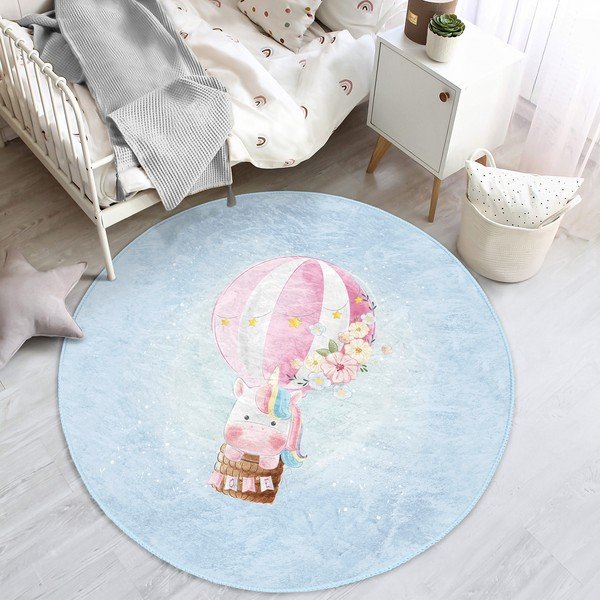 Světle modrý dětský koberec ø 100 cm Comfort – Mila Home-image-3