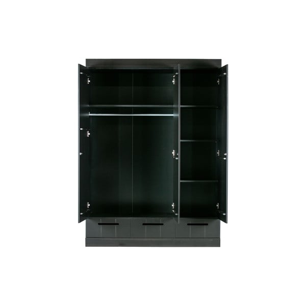 Černá šatní skříň z borovicového dřeva 140x195 cm Connect - WOOOD-image-4