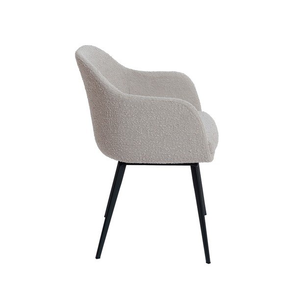 Béžové čalouněné jídelní křeslo s područkami Leone – Light & Living-image-2