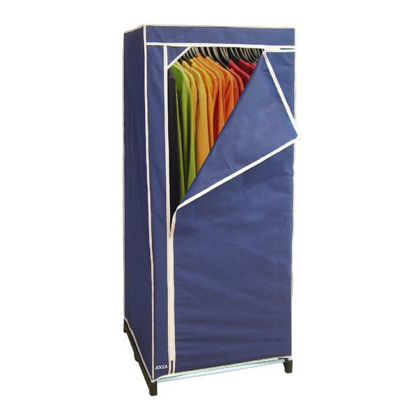 Modrá textilní skříň na šaty Jocca, 148 x 60 cm