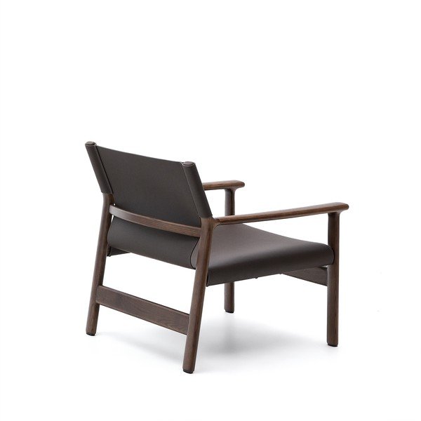 Tmavě hnědé kožené křeslo Jan – Kave Home-image-4