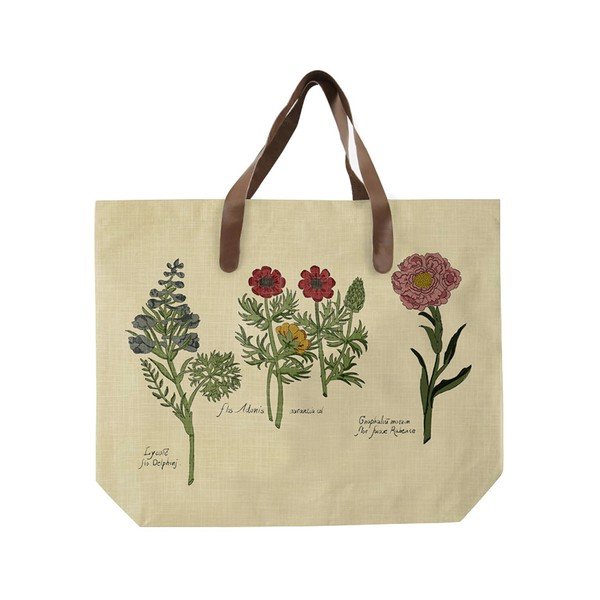 Plátěná taška s uchem z imitace kůže Surdic Flowers-image-1