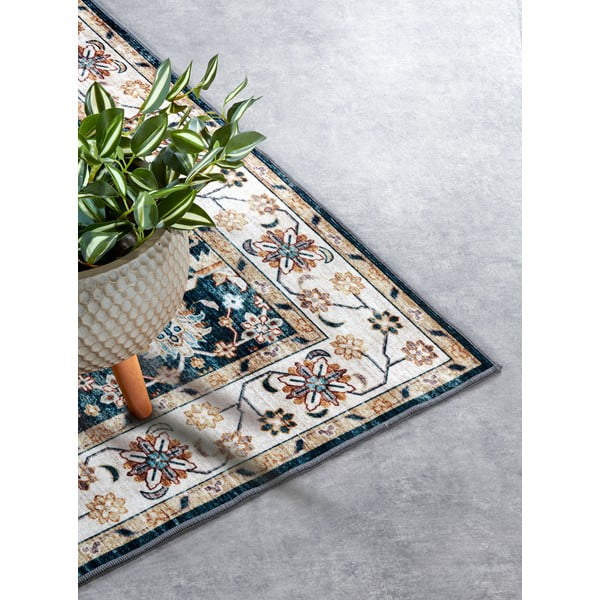 Modrý koberec 80x150 cm Saveh Blue Cream – Elle Decoration-image-2