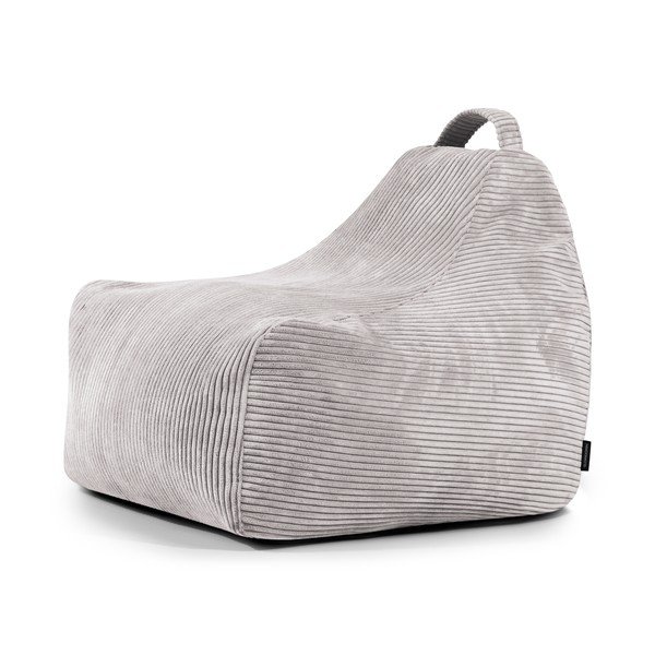Světle šedý manšestrový dětský sedací vak Game Amuse – SLOWDOWN