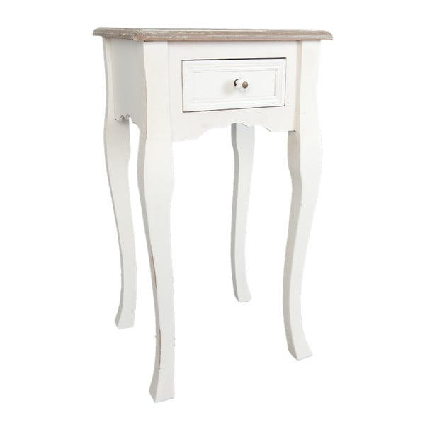 Bílý dřevěný příruční stolek Clayre & Eef Samira