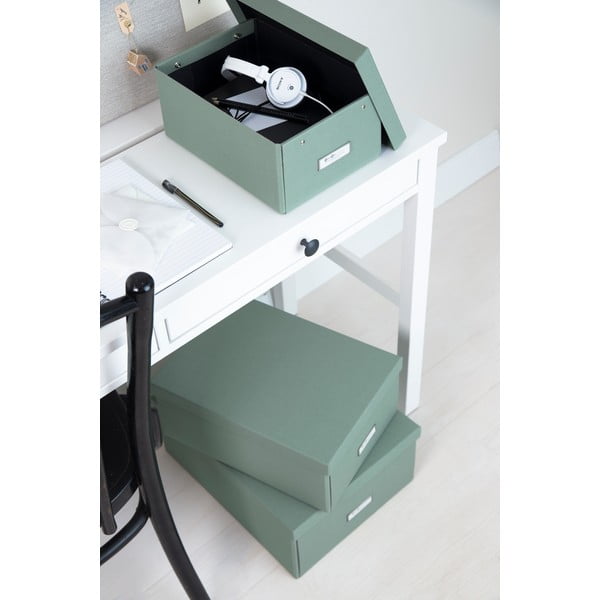 Kartonový úložný box zelenomodrý s víkem 34,5x45x18,5 cm Katrin Canvas Paper Laminate – Bigso-image-1