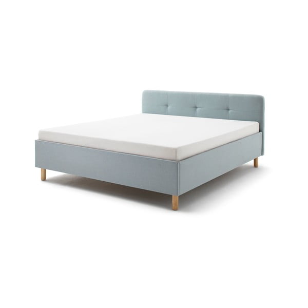 Modrošedá čalouněná dvoulůžková postel 180x200 cm Amelie – Meise Möbel