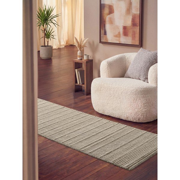 Krémový ručně tkaný vlněný běhoun 80x250 cm Camden Parker – Ted Baker-image-1