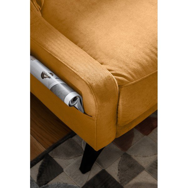 Hořčicově žlutá sametová pohovka Miuform Royal Rose-image-3