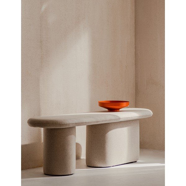 Béžová vlněná polstrovaná lavice Rull – noo.ma-image-1