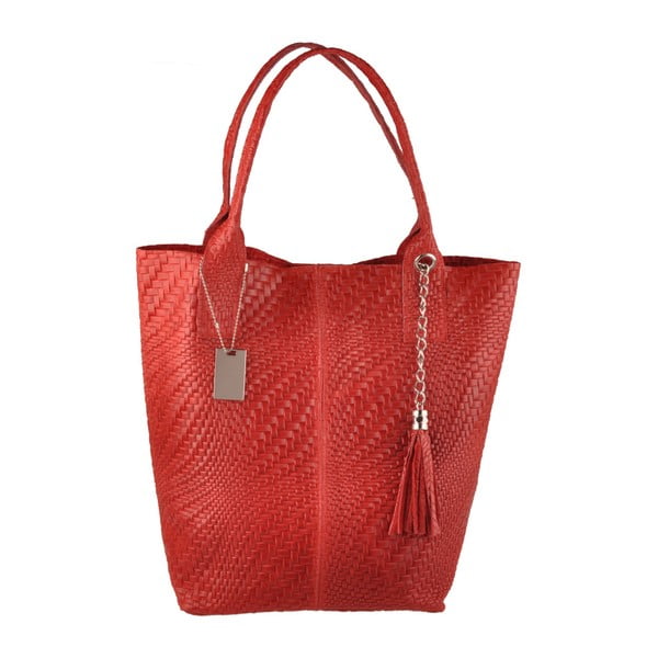 Červená kožená kabelka Matilde Costa Marit