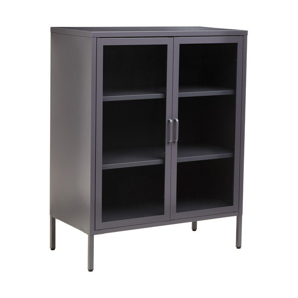 Šedá ocelová vitrína 80x102x40 cm Acier – Premier Housewares