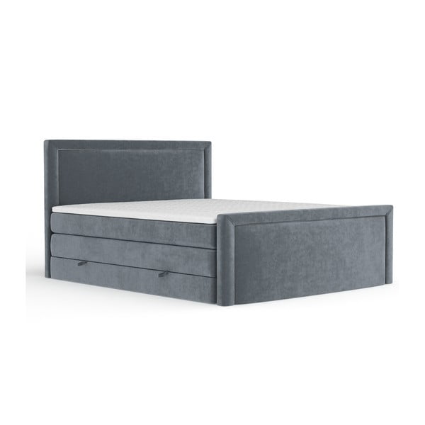 Tmavě šedá boxspring postel s úložným prostorem 160x200 cm Lavenda – Maison de Rêve
