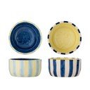 Žluté/modré keramické misky v sadě 4 ks 300 ml Phoenix – Bloomingville