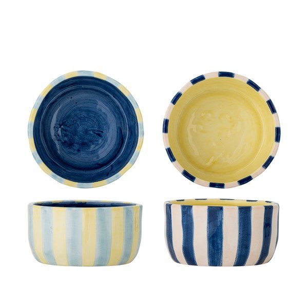 Žluté/modré keramické misky v sadě 4 ks 300 ml Phoenix – Bloomingville