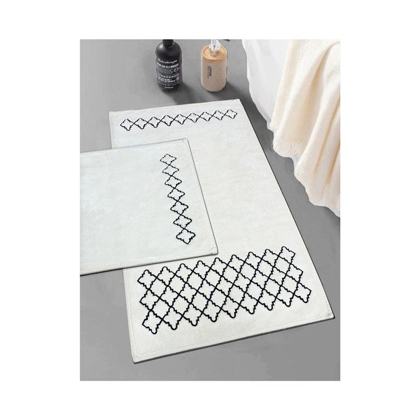 Krémové koupelnové předložky v sadě 2 ks 60x100 cm Luxury – Foutastic-image-1