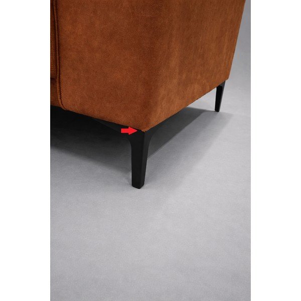 Koňakově hnědá pohovka z imitace kůže 224 cm Copenhagen - II. jakost – Scandic-image-4