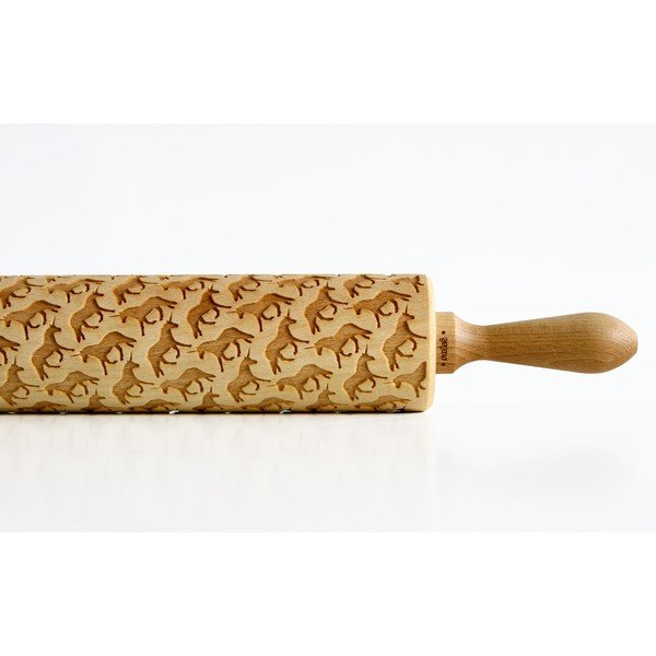 Dřevěný embosovaný váleček na těsto Valek Unicorns-image-1