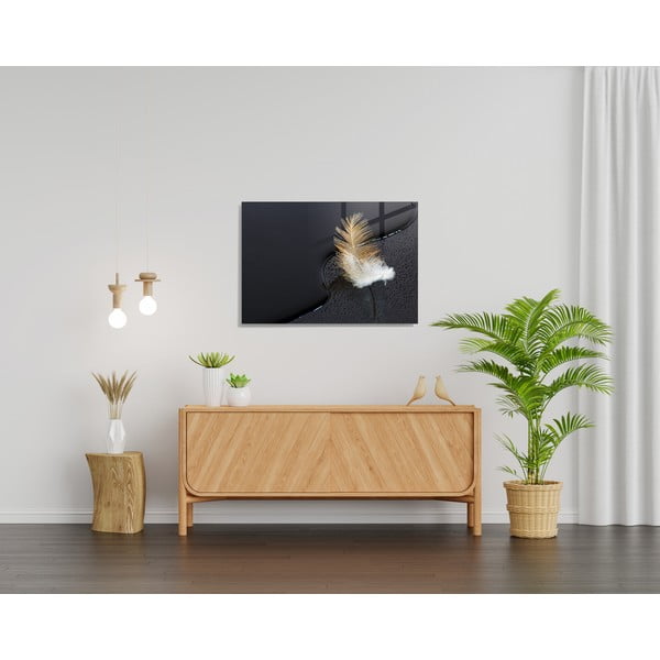 Skleněný obraz 100x70 cm Feather – Wallity-image-1