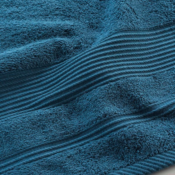 Tmavě modrá froté bavlněná osuška 90x150 cm Tendresse – douceur d'intérieur-image-2
