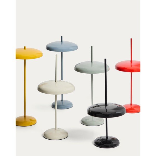 Světle zelená LED stmívatelná stolní lampa s kovovým stínidlem (výška 35 cm) Porte – Kave Home-image-3