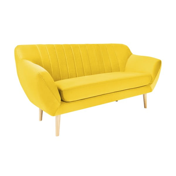 Žlutá sametová pohovka Mazzini Sofas Sardaigne, 158 cm-image-2