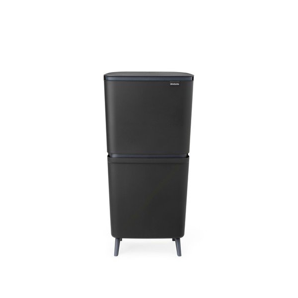 Tmavě šedý plastový odpadkový koš 25+10+10 l na tříděný odpad SortUp Recycle Hi – Brabantia