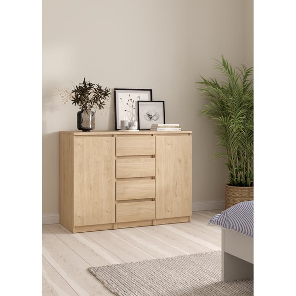 Komoda v dekoru dubu v přírodní barvě 121x91x50 cm Naia – Tvilum-image-1