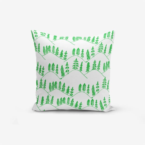 Povlak na polštář s příměsí bavlny Minimalist Cushion Covers Modern Agac Verde, 45 x 45 cm
