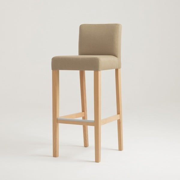 Pískově hnědá barová židle s bukovými nohami Wilton 87