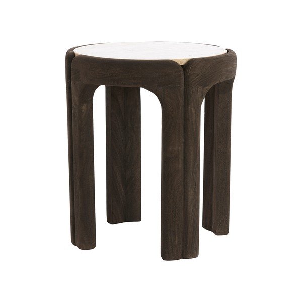 Kulatý odkládací stolek s deskou z kamene ø 45 cm Ali – Light & Living