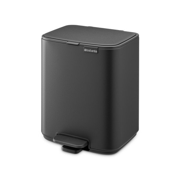 Tmavě šedý nášlapný ocelový odpadkový koš 7 l Bo – Brabantia