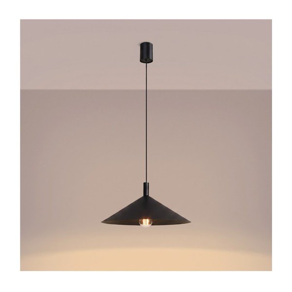 Černé ocelové závěsné svítidlo ø 40 cm Zylo – Sollux-image-3