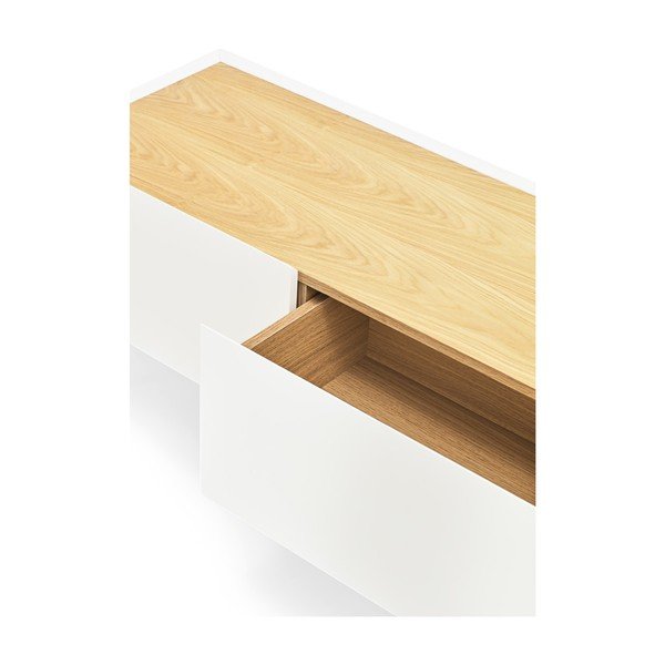 TV stolek v dekoru dubu v bílo-přírodní barvě 180x45 cm Arista – Teulat-image-4