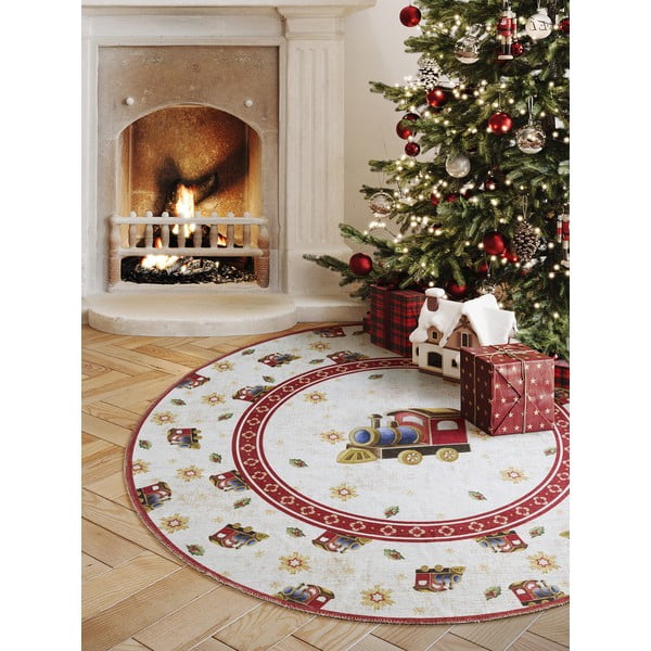 Červený kulatý koberec s vánočním motivem ø 160 cm Toy's Delight Train – Villeroy&Boch-image-1