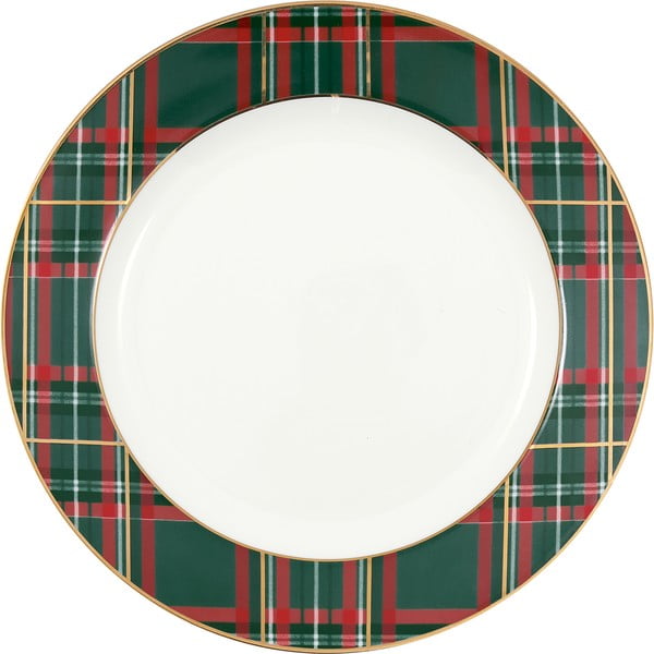 Bílý dezertní  porcelánový talíř s vánočním motivem ø 20,5 cm Dagmar – Green Gate