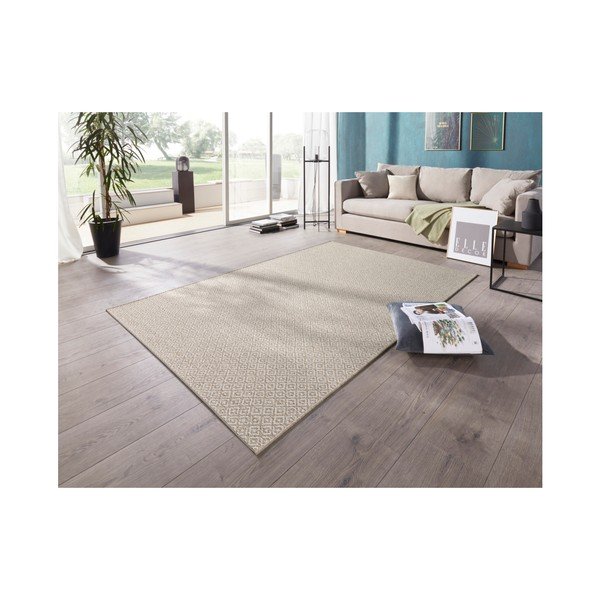 Béžovo-krémový koberec vhodný i na ven Elle Decoration Bloom Croix, 160 x 230 cm-image-1